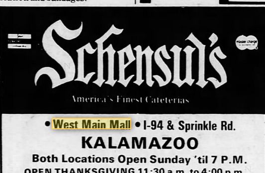 West Main Mall - 1974 Ad (newer photo)